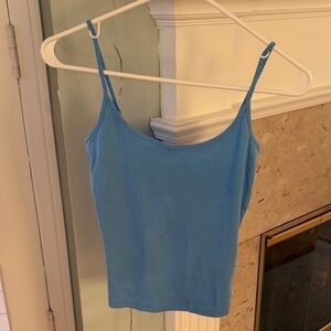 J. Crew Cornflower Blue Ribbed Cropped Camisole Tank